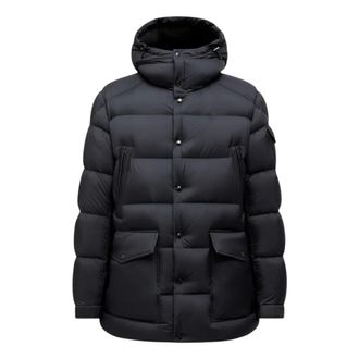 Moncler Down Jackets, male, Blue, 3XL, Bretagne Hooded Short Down Jacket
