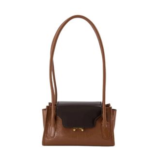 Marni Trunkette Mini Schoudertas - Dames - Tassen - Bruin - Maat: ONE Size Leer