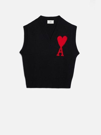 Ami Gilet con intarsio - unisex - lana vergine - XS