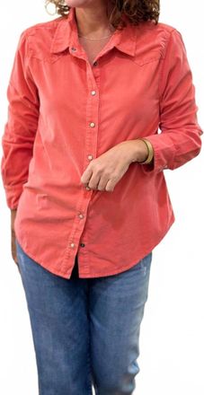 Dylan Janes Snap Button Down Shirt In Faded Red