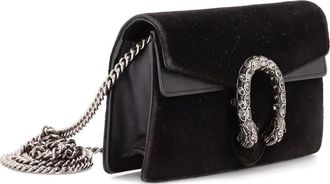 Gucci Borsa a tracolla Dionysus super mini in velluto - Nero