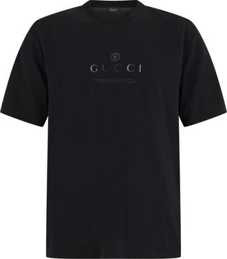 Gucci Katoenen jersey T-shirt met Devor&eacute;-detail - Heren - T-shirts - Zwart - XL - Katoen - Tops