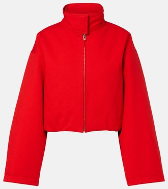 Alaia Ala&iuml;a Layered cotton bomber jacket