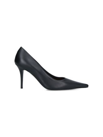 Amina Muaddi Barbara Pumps In Black Lambskin, Pointed Toe