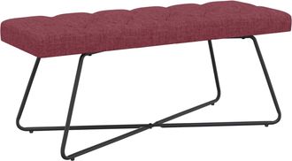 vidaXL Banco Con Tapicer&iacute;a Con Botones Rojo Vino 110 X 40 X 46 Cm Tela Vidaxl