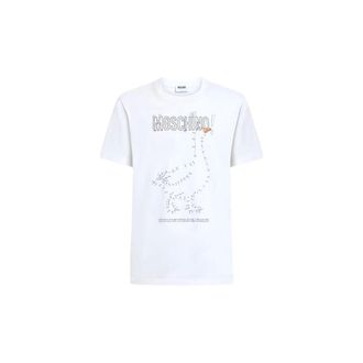 Moschino Goose Cotton Jersey T-Shirt - male - Moschino - T-Shirts - White - 2XL - Tops