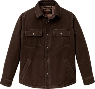 Filson Brown Fleece-Lined Cotton Jac-Shirt