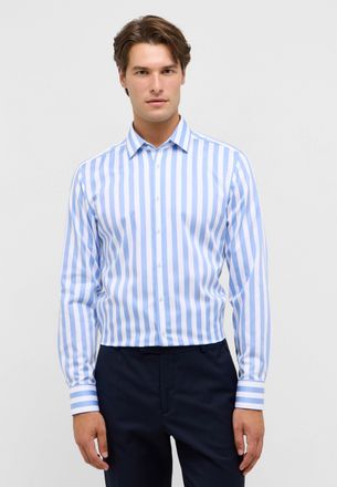 Eterna Langarmhemd ETERNA SLIM FIT, Herren, Gr. 39, Normalgr&ouml;ssen, blau (hellblau), Satin, 100% Baumwolle, schmal, Manschette, Hemden Langarmhemd, NON IRON (