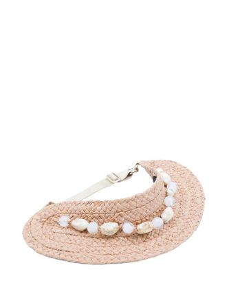 Helen Kaminski beaded raffia hat - Neutrals