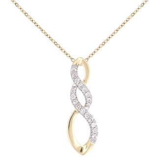 Diamant L'&eacute;ternel Womens 18ct Yellow Gold Diamond Twist Design Pendant Necklace of Length 46cm - One Size