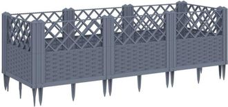 vidaXL Vidaxl - Jardinera con clavijas pp azul gris 123,5x43,5x43,5 cm