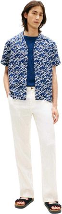 Tommy Hilfiger Herenoverhemd met all-over print (Marine)