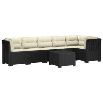 vidaXL Divano Da Giardino 6 Posti Con Cuscini Aspetto Rattan Pp Vidaxl