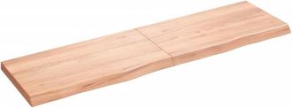 vidaXL Encimera baño madera maciza tratada marrón claro 180x50x(2-6)cm Vidaxl