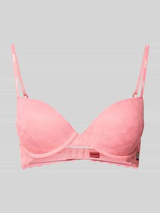 HUGO BOSS Push Up BH mit gemusterter Spitze in Pink, Gr&ouml;&szlig;e 75C
