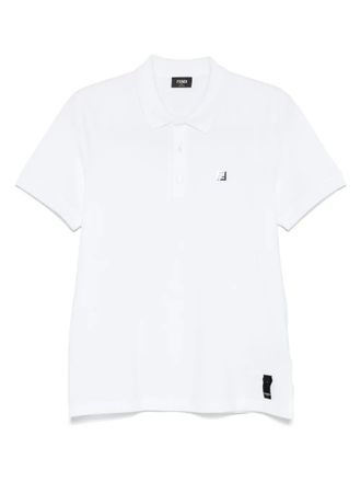 Fendi Polo con placca logo - Bianco