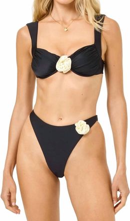 L*Space Rosette Leilani Bikini Bottom In Black/cream