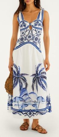 Farm Rio Wonderful City Tropical Print Maxi Dress in Off-White at Nordstrom, Size Xx-Small