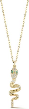 Glaze Jewelry Cubic Zirconia Snake Pendant Necklace in Gold at Nordstrom Rack
