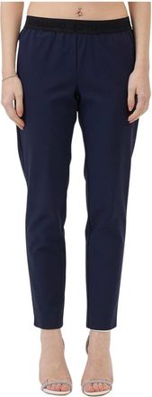 Ermanno Scervino Broeken, Dames, Blauw, L, Katoen, Navy Katoenen Cigarettenbroek