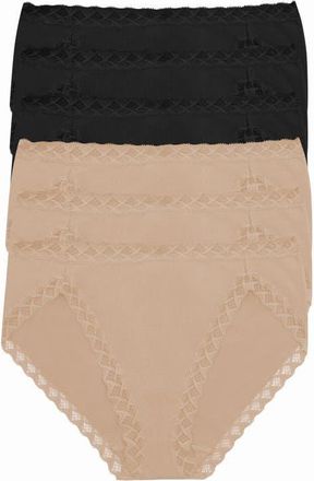 Natori Bliss Supima Cotton French Cut Briefs 6-Pack in Black/blck/blck/cafe/cafe/cafe at Nordstrom, Size Xx-Large