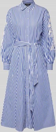 Lauren Ralph Lauren Tailliertes Blusenkleid aus reiner Baumwolle Modell LUVRETTE in Blau, Gr&ouml;&szlig;e 34