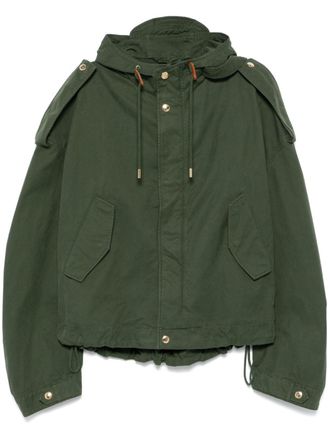 Alexander McQueen hooded jacket - men - Cotton - 46 - Green