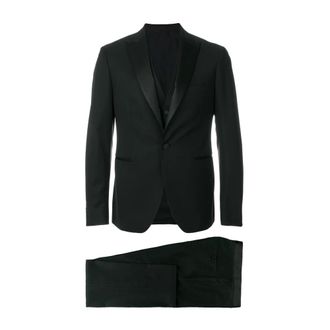 Tagliatore Single Breasted Suits, male, Black, Size: XL Single-breasted Suit