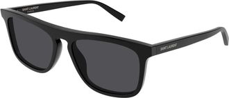 Saint Laurent Zwart/Grijs Zonnebril SL 586 - Heren - Zonnebrillen - Zwart - 56 MM - Accessoires