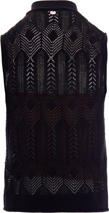 Liu Jo Womens Knit Top With Bow, Black Cotton Polyamide Jumpers Sweater