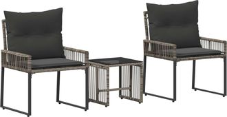 vidaXL Juego De Muebles De Exterior 7 Uds. Gris Y Gris Oscuro Vidaxl