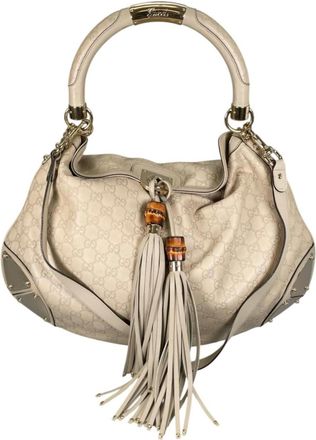 Gucci Guccissima Beige Leather Shoulder Bag Tote Bag (Pre-Owned)