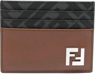 Fendi Wallets & Cardholders, male, Brown, Size: ONE SIZE Card Case Vit.King