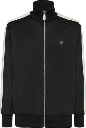Philipp Plein Tracksuit Jacket Stripes - Heren - Vesten met rits - Zwart - S - Katoen - Hoodies & sweatvesten