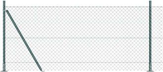 vidaXL Vidaxl - Valla De Eslabones De Cadena Con Postes Verde 0.8 X 10 M Acero