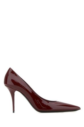 Saint Laurent Maroon Leather Pumps