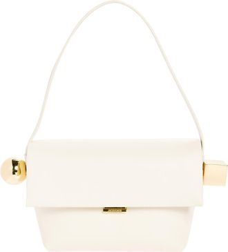 Jacquemus Le Rond Carré Leather Shoulder Bag in Light Ivory 115 at Nordstrom