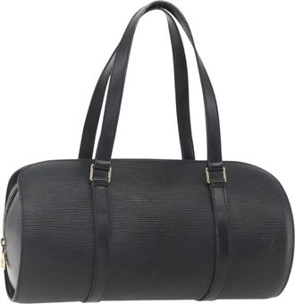 Louis Vuitton Soufflot Handbag Epi Leather Black Leather Handbag (Pre-Owned)