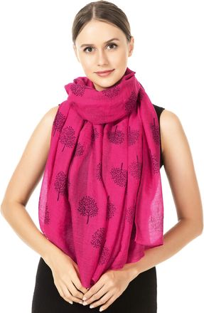 World of Shawls Mulberry Tree Scarf Shawl Wrap Soft Warm (Hot Pink - Stitched Ends)