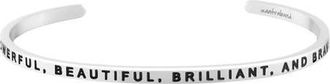 Mantra Powerful, Beautiful, Brilliant, And Brave bracelet in Silver at Nordstrom