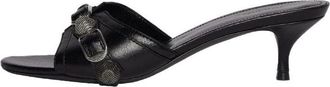 Balenciaga (WMNS) Balenciaga Cagole 50mm Sandals Black Arena Lambskin 694350WAD4E1081