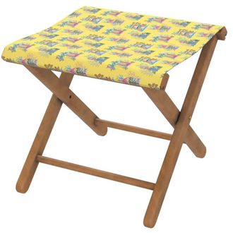 Vent de Boh&egrave;me Taburete plegable eucalipto tela outdoor templos amarillos