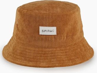Spiral Womens Wordmark Ribbed Cord Effect Bucket Hat - Brown - Size: LADIES