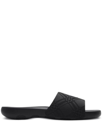 Burberry Sandali slides a quadri - Nero