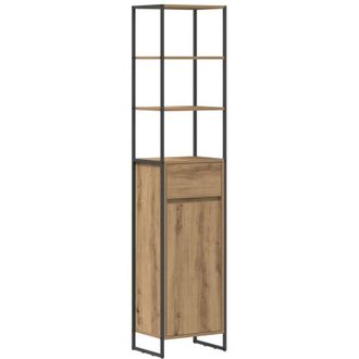 vidaXL Gabinete De Ba&ntilde;o Con Caj&oacute;n Roble Artesanal 40 X 30 X 180 Cm Vidaxl