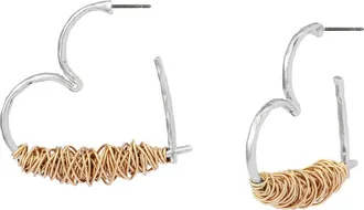 Robert Lee Morris Wire Heart Earrings in Two Tone at Nordstrom