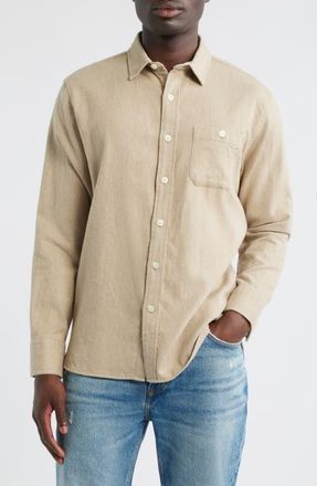 Pendleton Fremont Solid Flannel Button-Up Shirt in Tan Heather at Nordstrom, Size X-Large