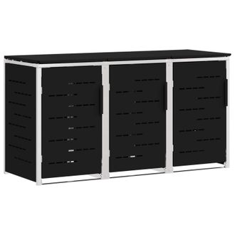 vidaXL Almacenamiento De Contenedor Con Ruedas Negro Acero Inoxidable Vidaxl
