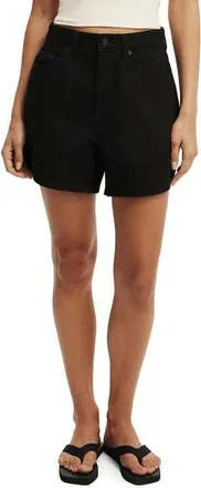 Cotton On High Waist 90s Denim Shorts in Aquarius Black at Nordstrom, Size 12