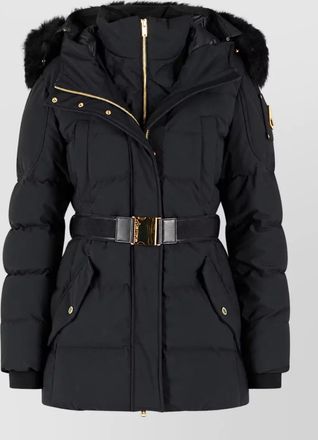 Moose Knuckles hooded belted down puffer jacket